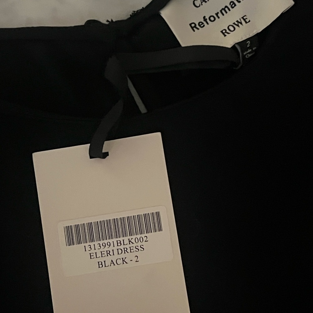 Reformation Black Mini Dress with Velvet Accents - Picture 5 of 5